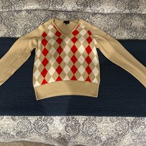 Burberry arglye diamond print v-neck cashmere sweater
